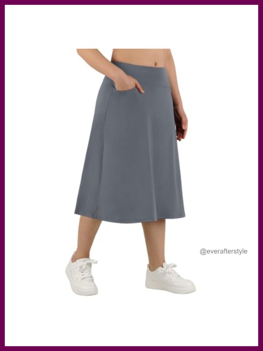 Women's 28" Long Skort with Pockets High Waist Midi Athletic Skirt